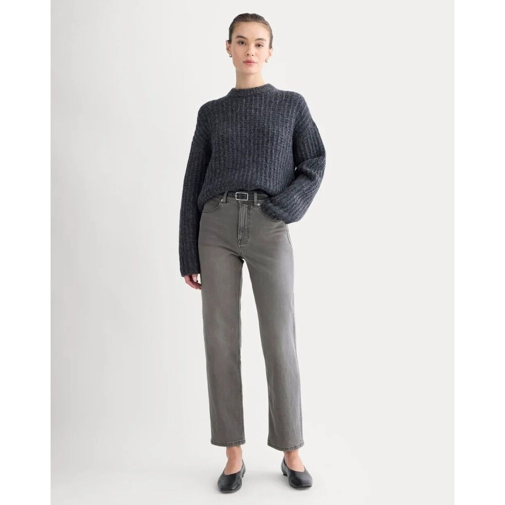 EVERLANE The Way High Straight Jean 31R Faded Black (Gray) Denim NEW B26